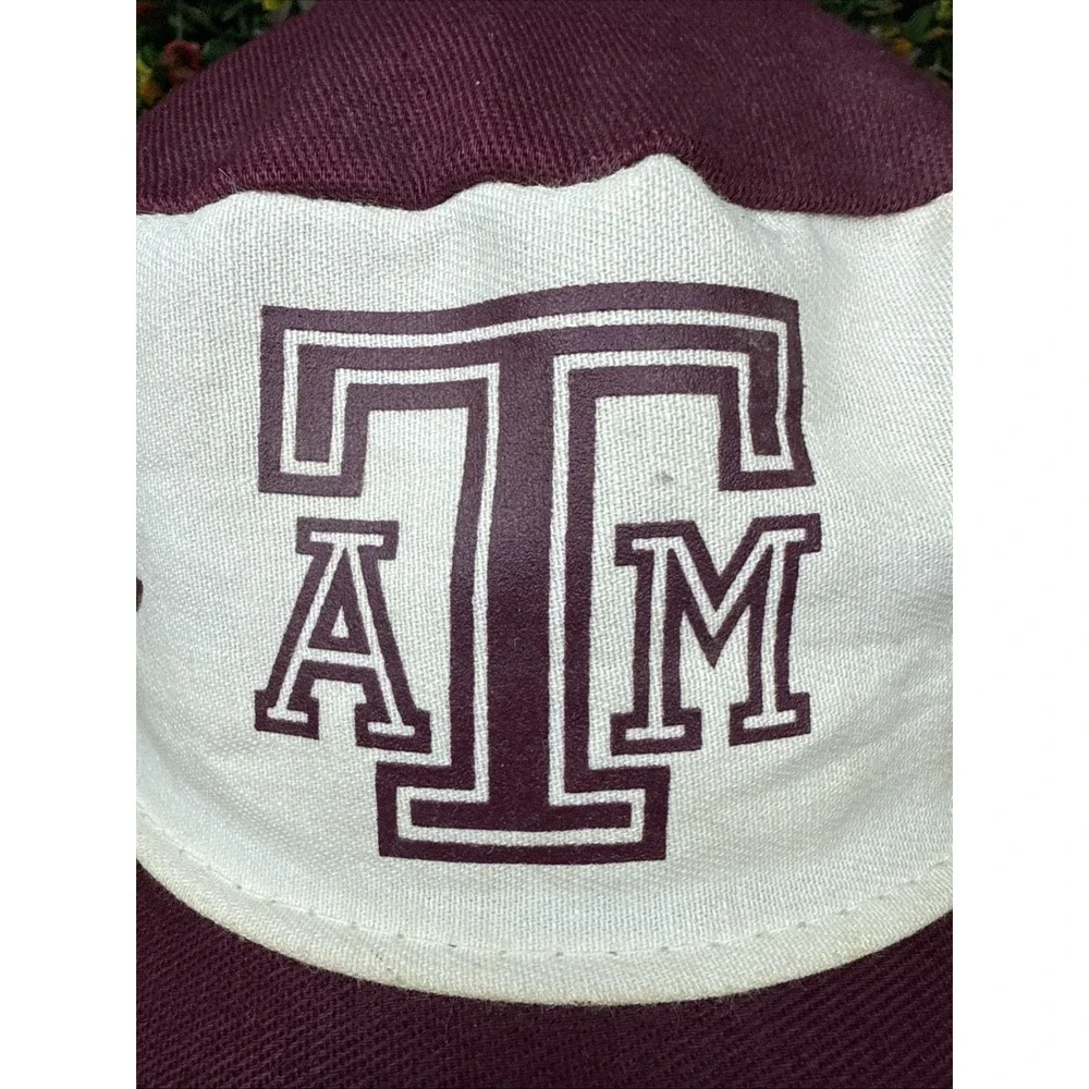 Texas A&M Aggies Genuine‎ Crowd Hat Cap White Maroon Plain Logo NCAA M/L Vintage